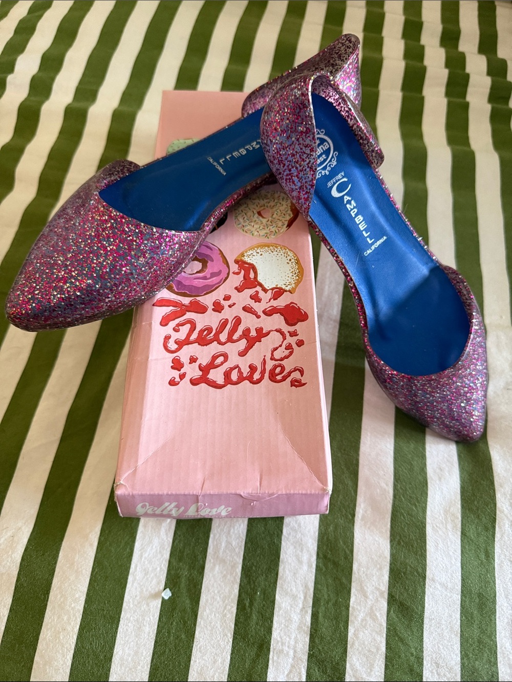 Jeffrey Campbell Pink Glitter Pointed D'Orsay Flats